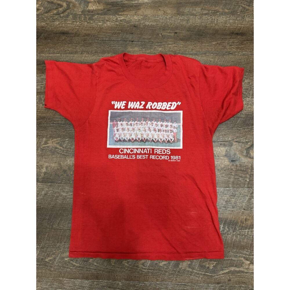 Vintage Cincinnati Reds 1981 Best Record In Baseball T Shirt Men’s Small